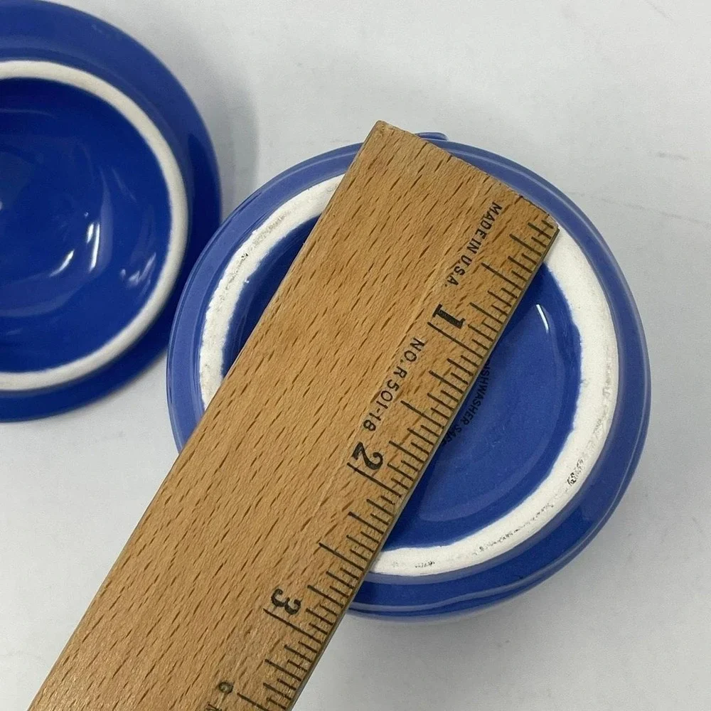 Sur La Table Cornflower Cobalt Blue Ceramic Canister Jar w Lid Berries Leaves